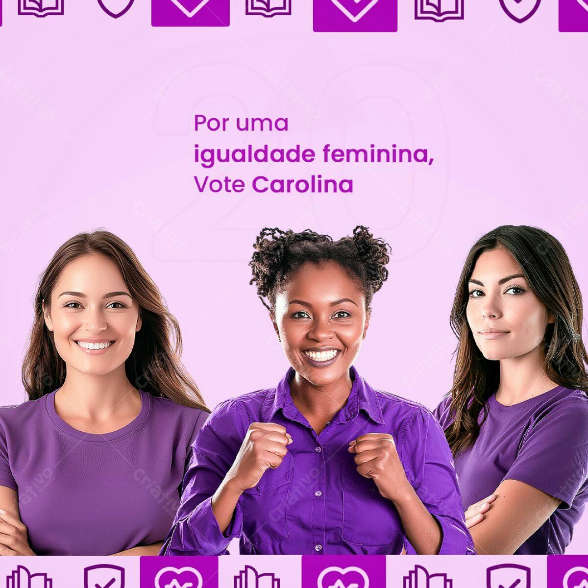 Post para Campanha Política Feminina PSD Editável