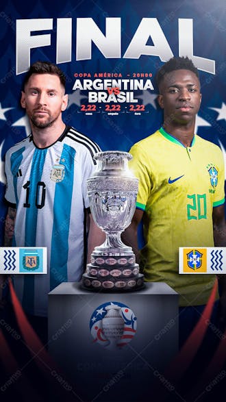 Final copa américa 2024 argentina x brasil story