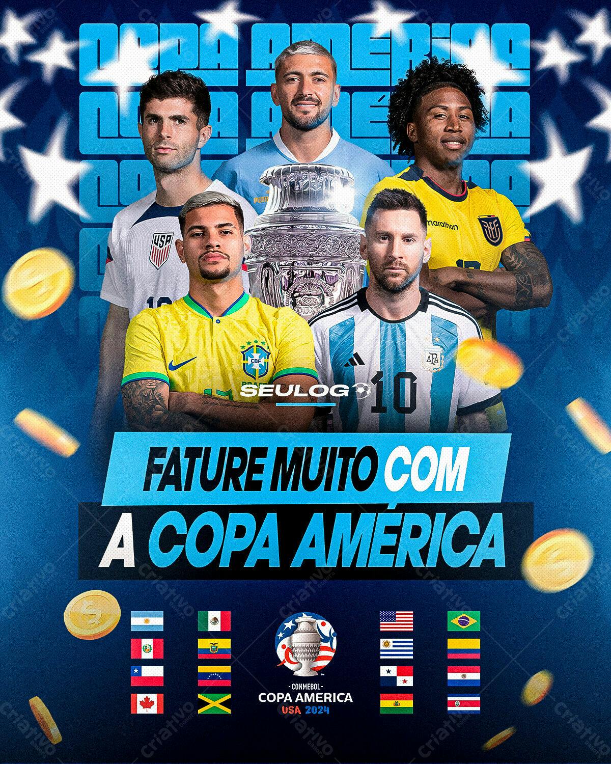 Flyer Copa América 2024 PSD Editável