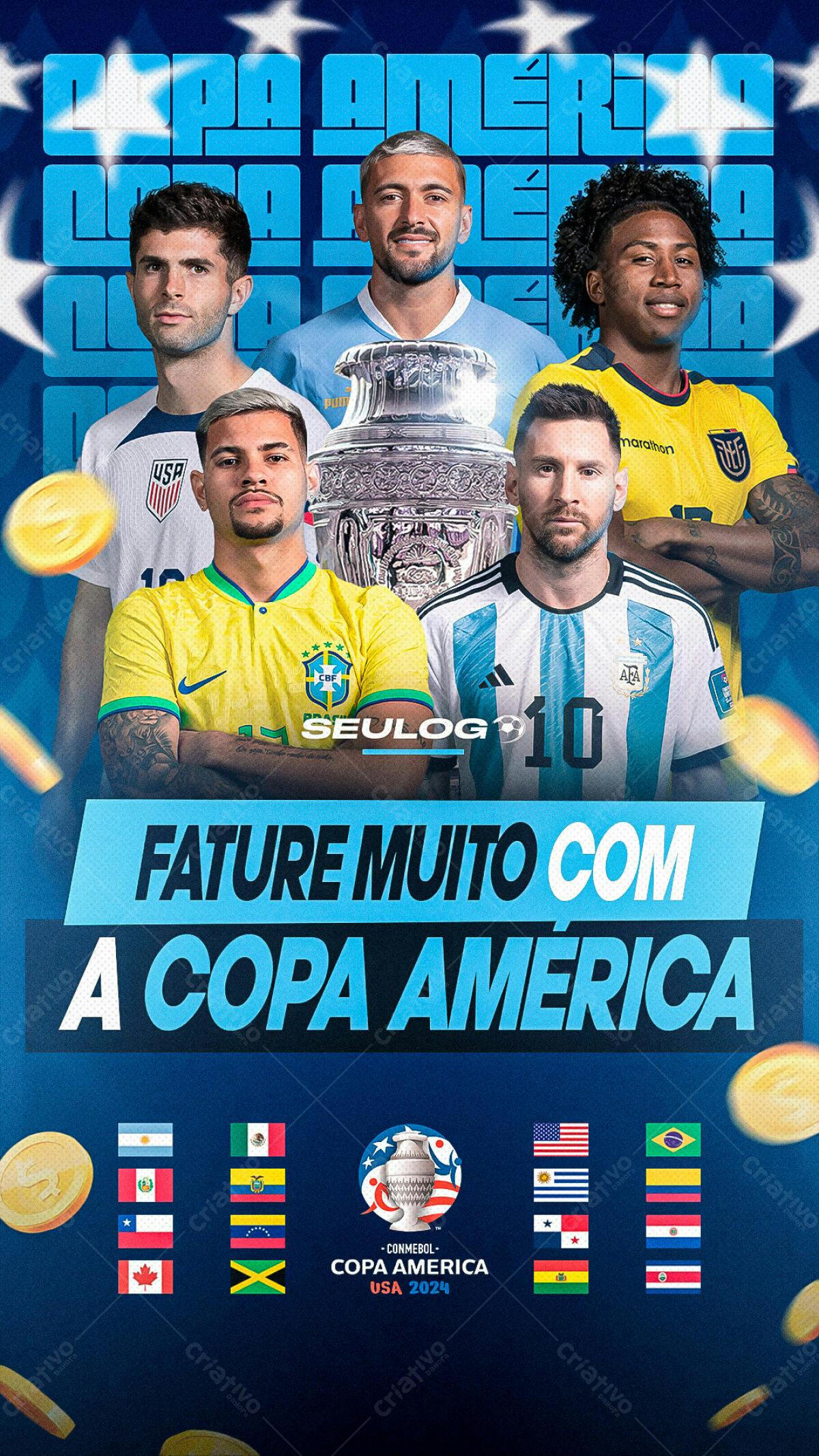 Flyer Copa América 2024 PSD Editável