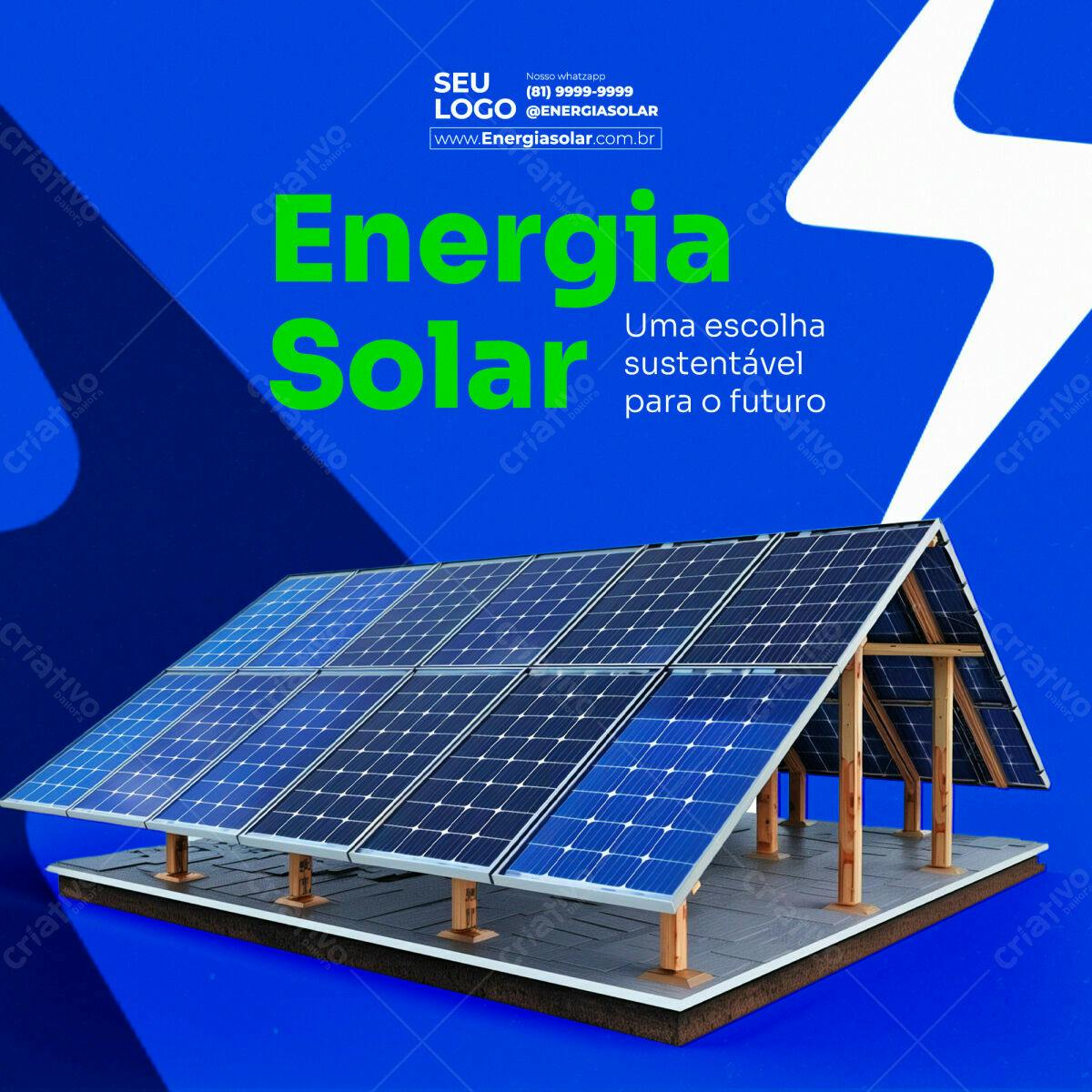 Post para Energia Solar PSD Editável