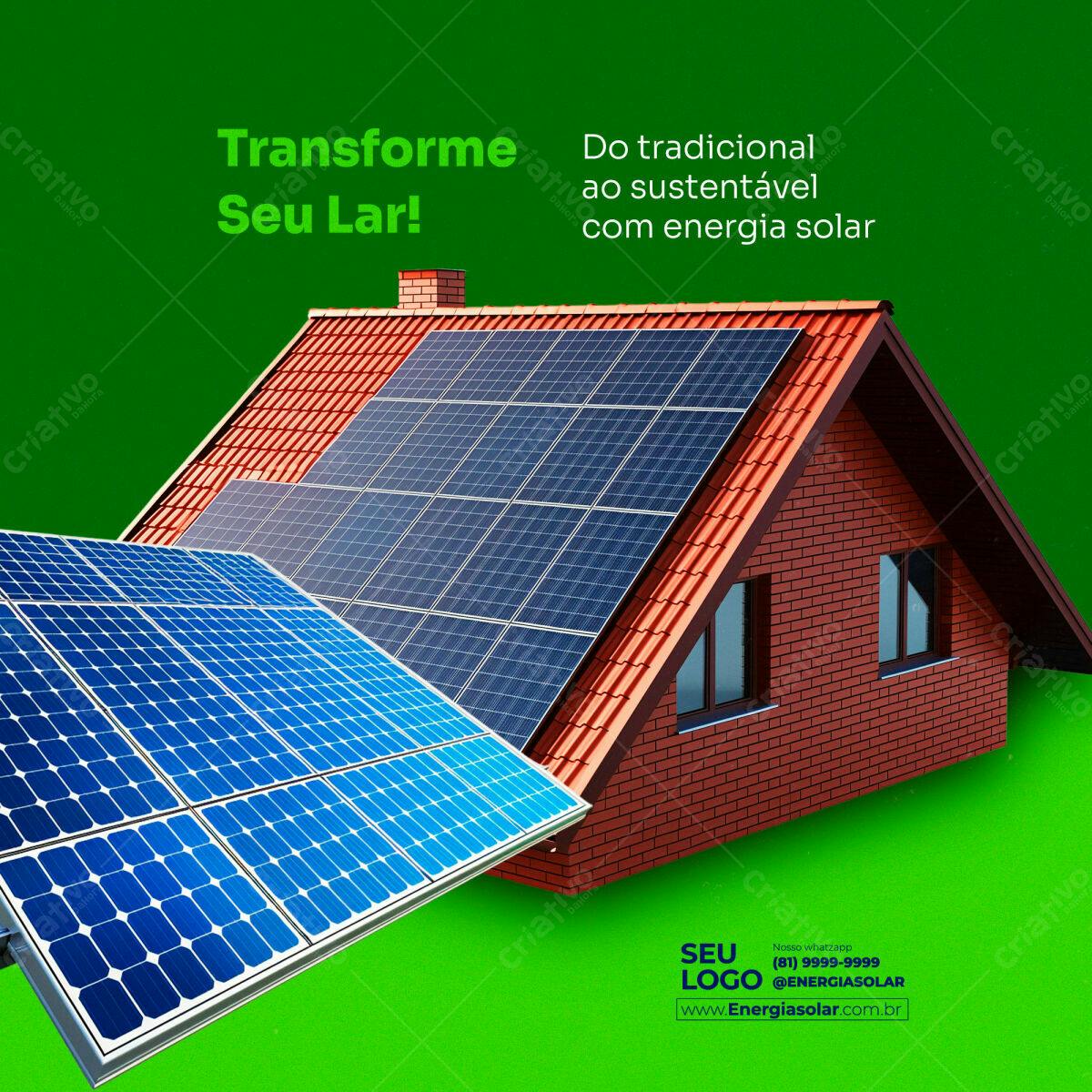 Post para Energia Solar PSD Editável