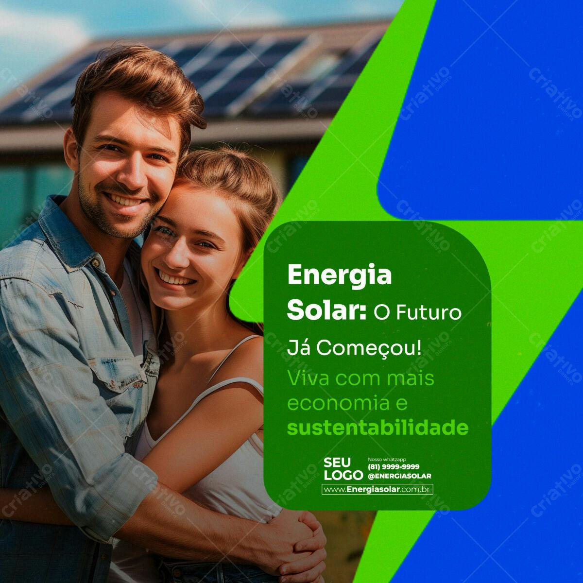 Post Promocional Energia Solar PSD Editável