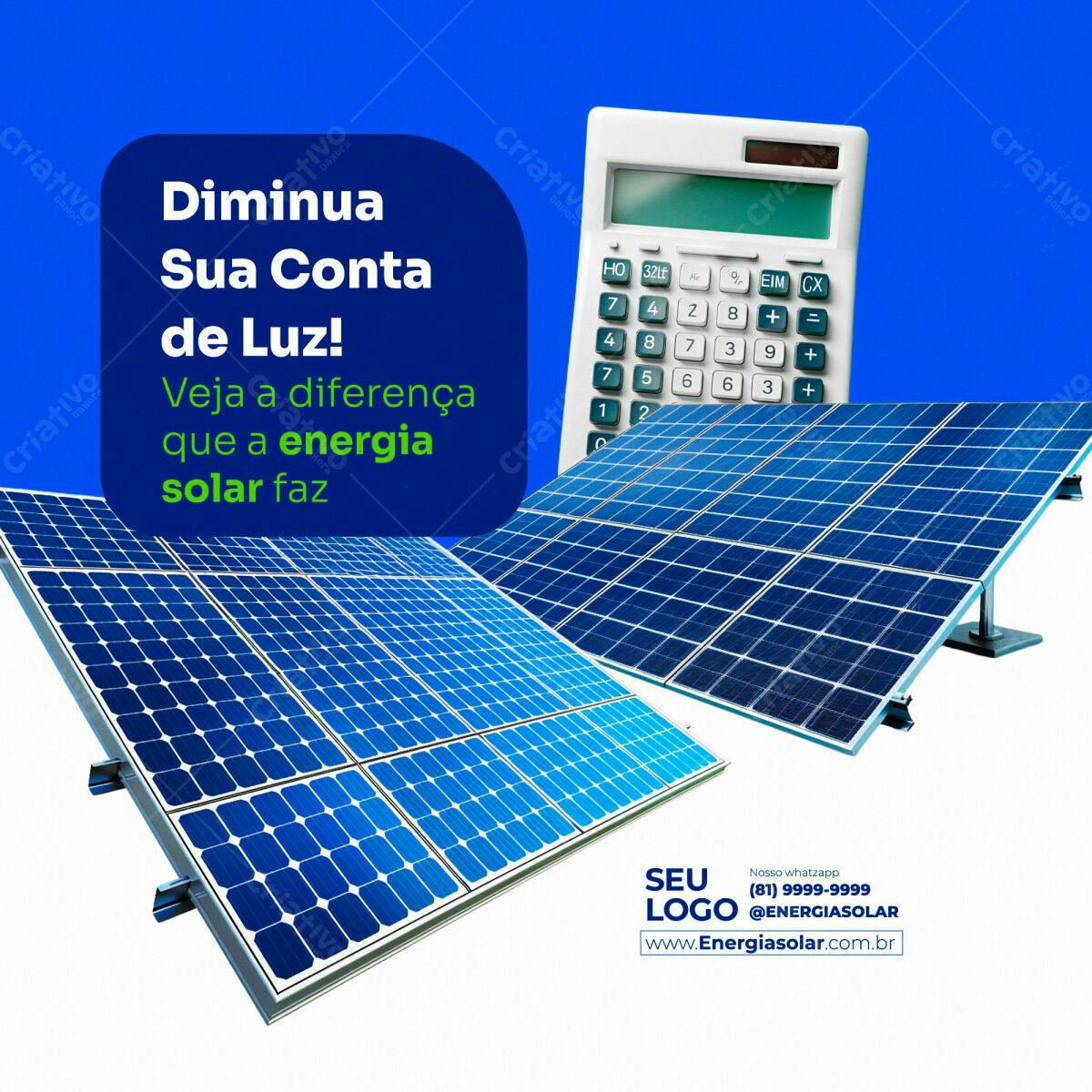 Post para Energia Solar PSD Editável