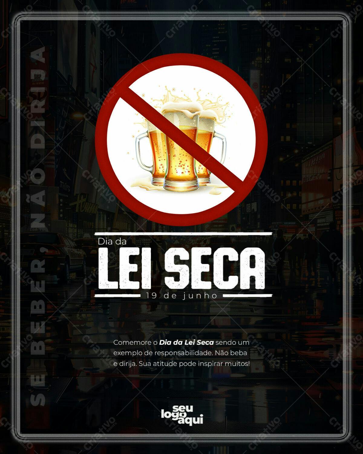 Flyer Dia da Lei Seca PSD Editável