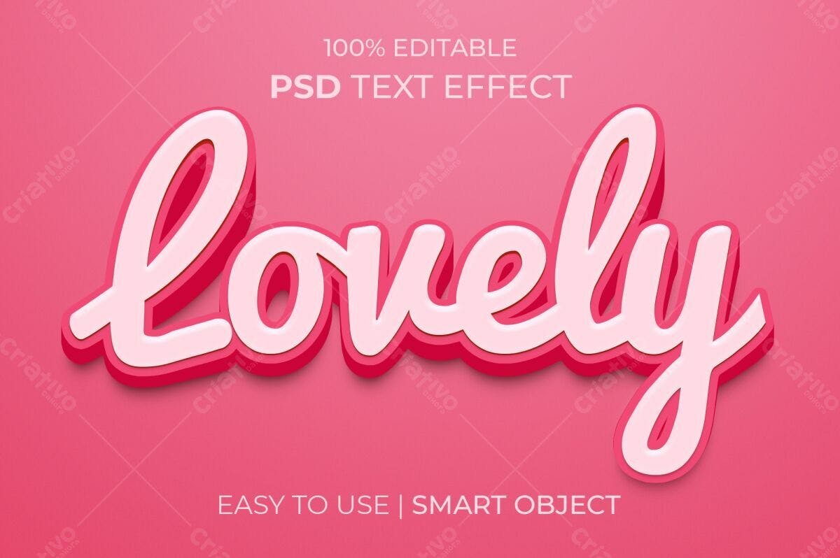 Efeito de Texto Lovely PSD Editável
