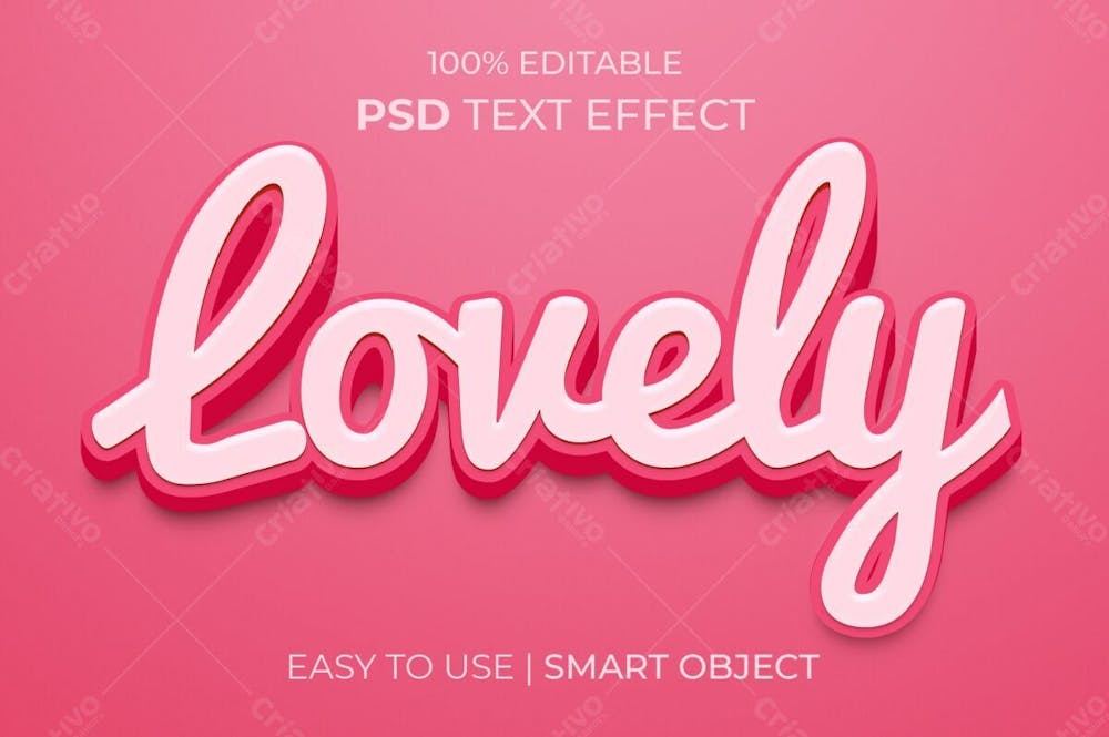 Adorável Estilo De Efeito De Texto Psd Editável Em 3D