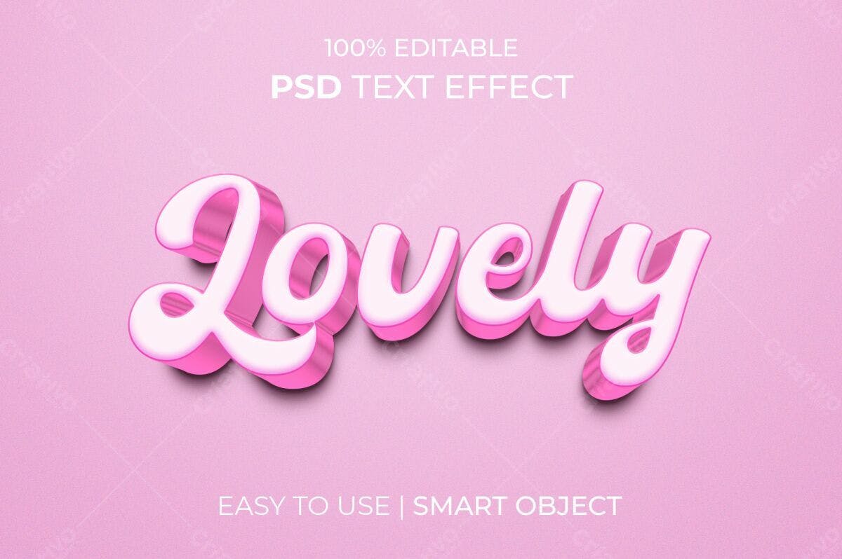 Efeito de Texto Lovely PSD Editável