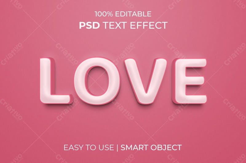 Amo 3d editável psd estilo de efeito de texto 9