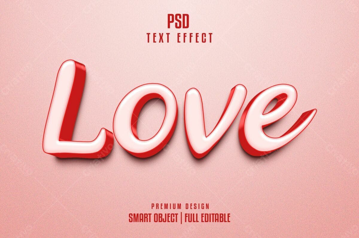 Efeito de Texto Dia dos Namorados PSD Editável