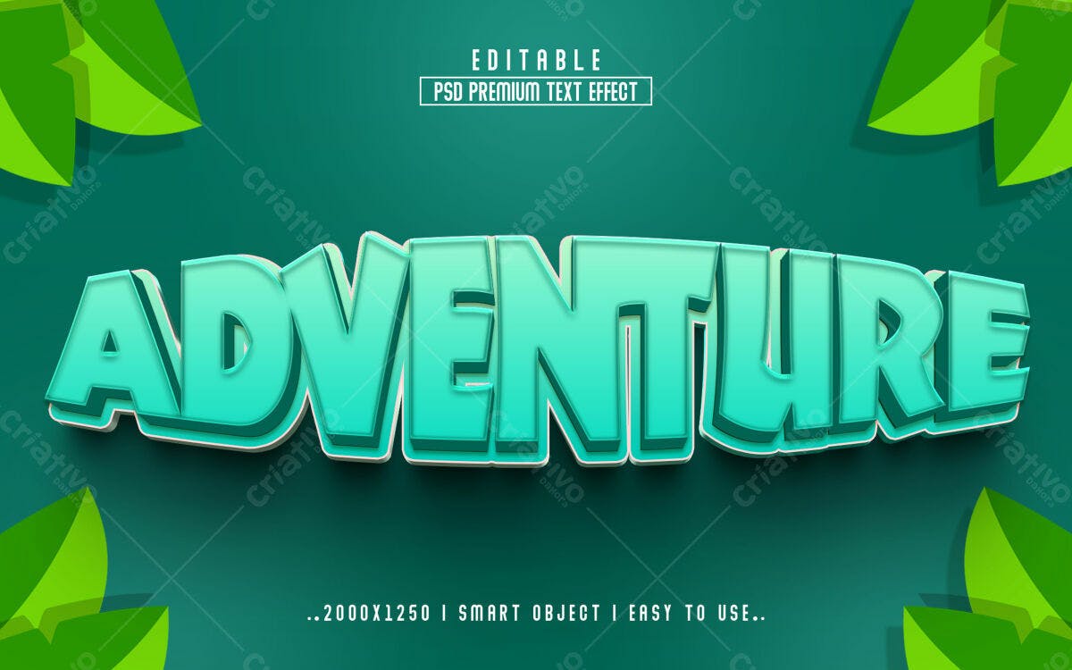 Efeito de Texto Aventura PSD Editável