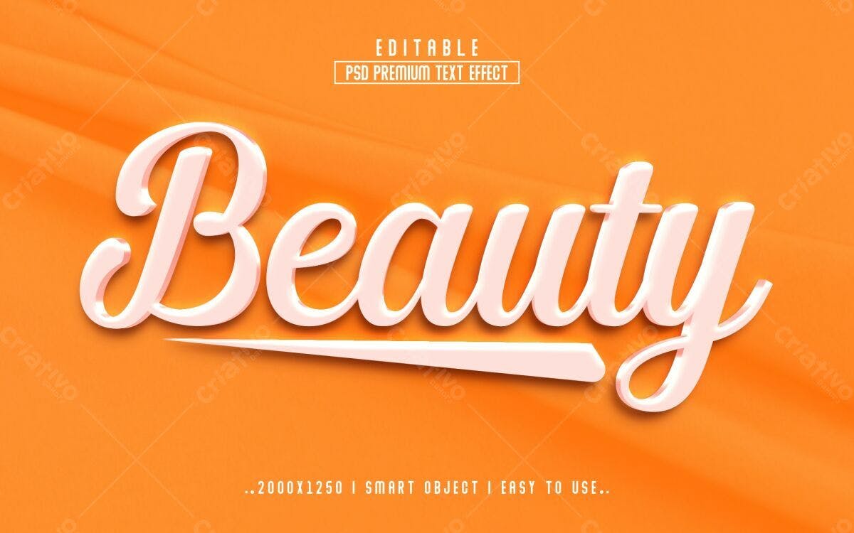Efeito de Texto PSD para Beleza Editável