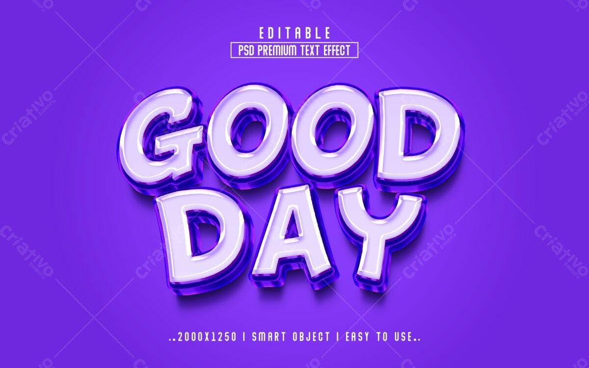 Efeito de Texto Good Day PSD Editável