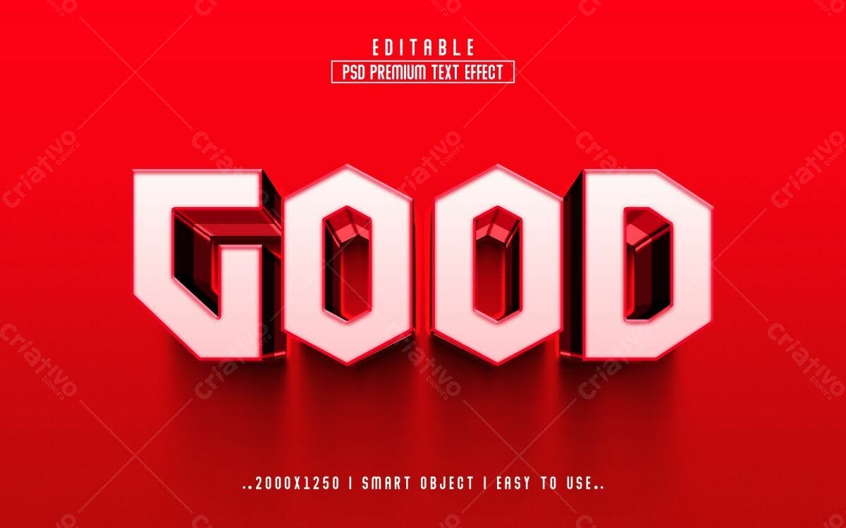Efeito de Texto 3D PSD Editável