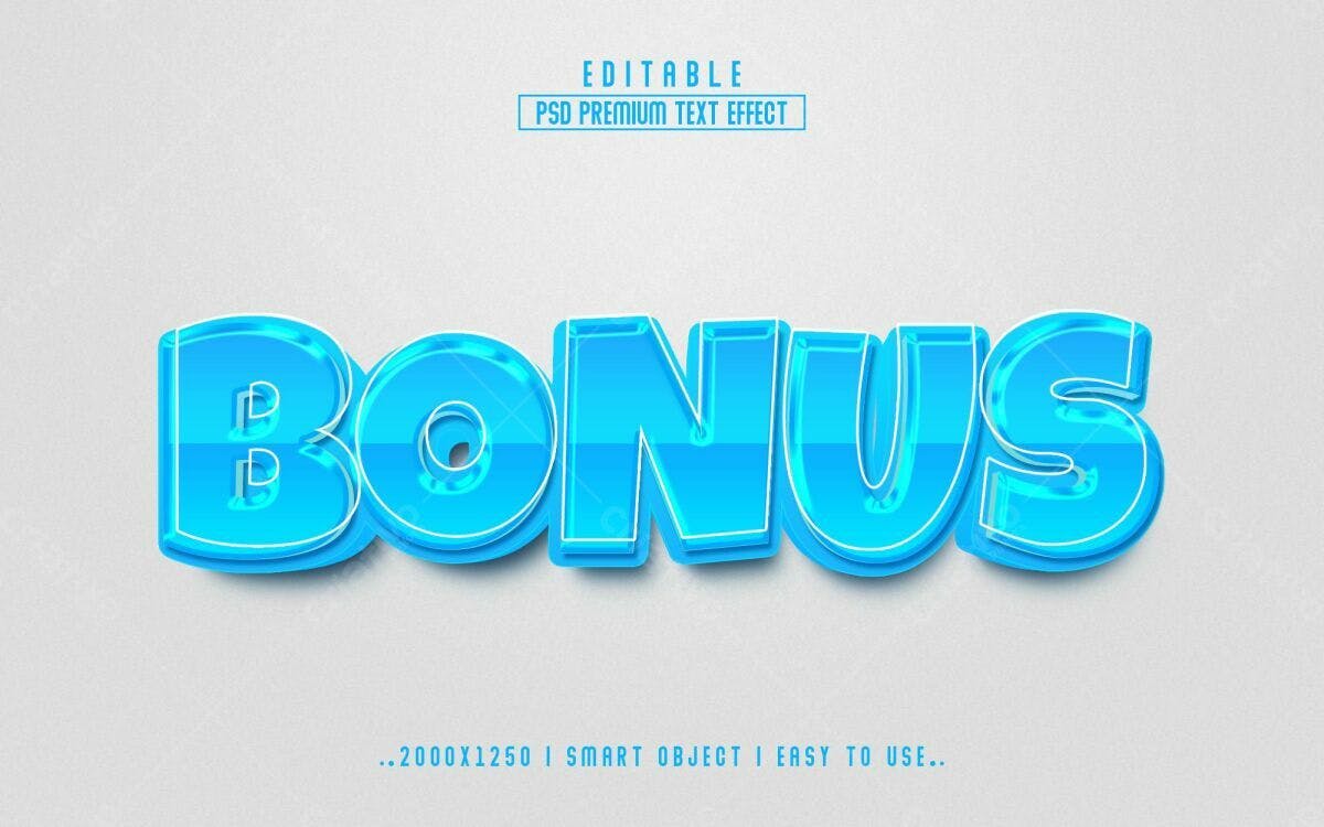 Efeito de Texto Premium Bonus PSD Editável