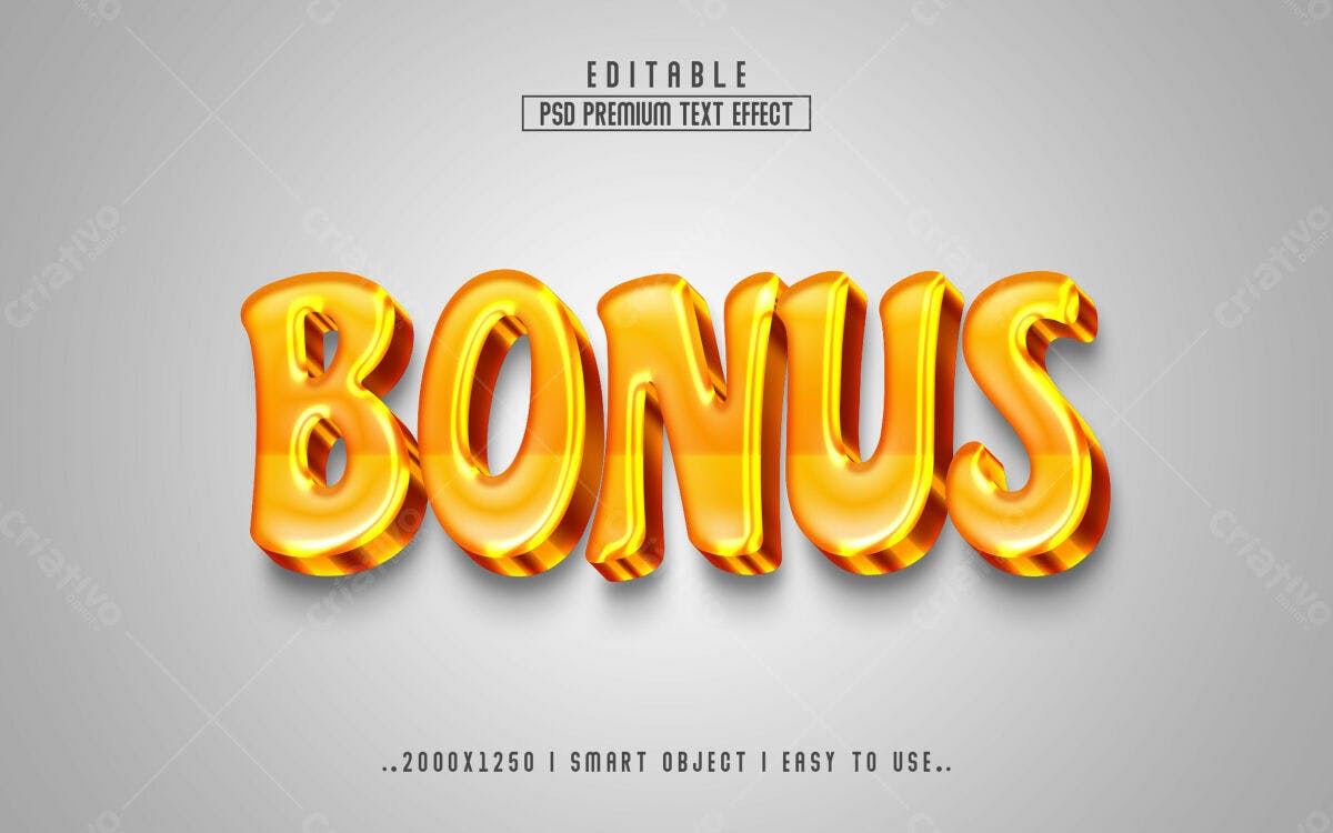 Efeito de Texto Premium Bonus PSD Editável