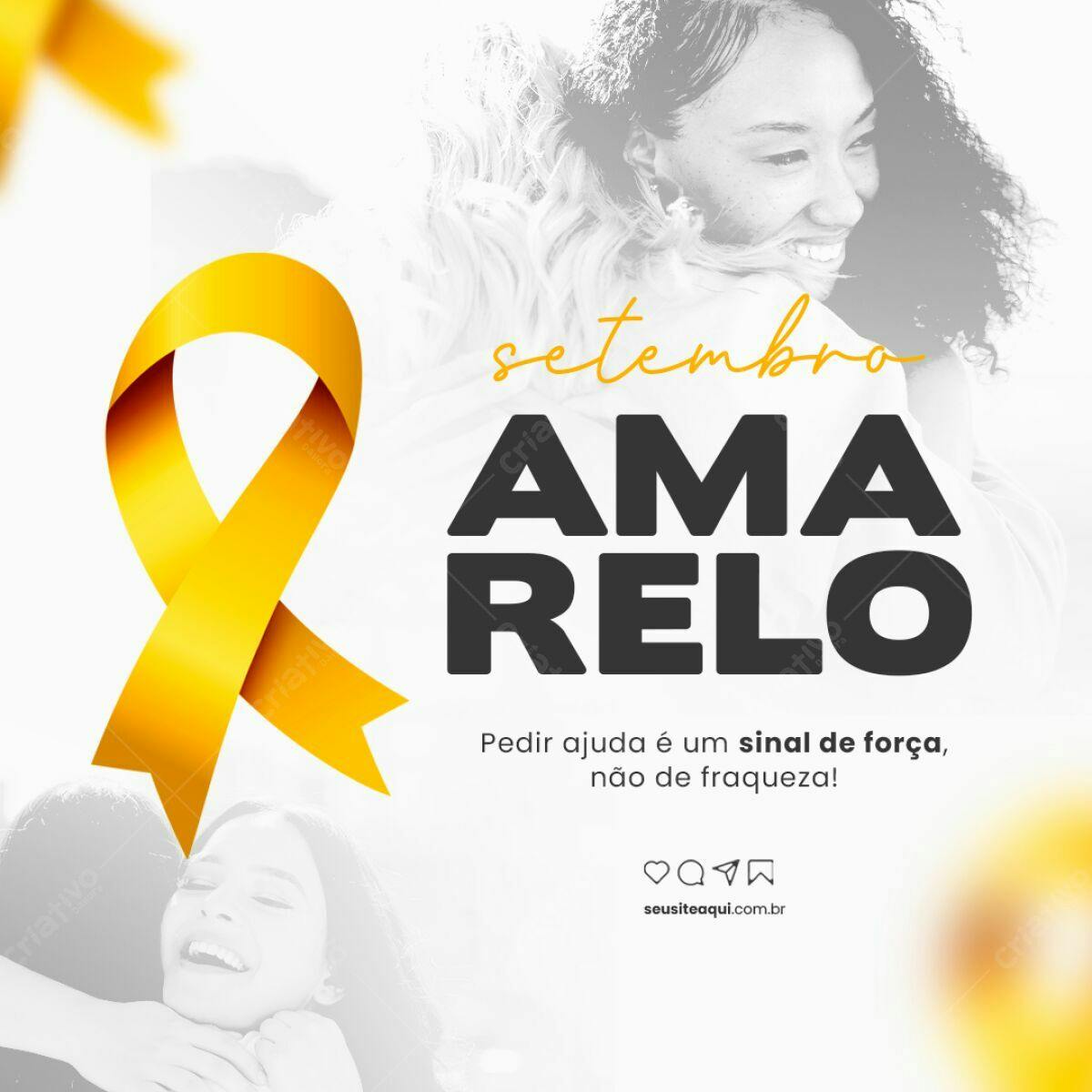 Post para Setembro Amarelo PSD Editável