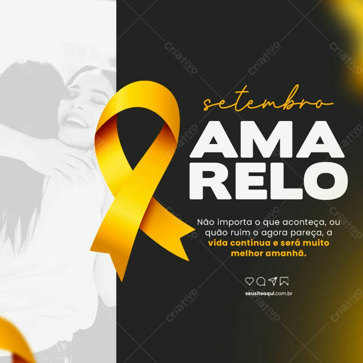 Postagem Setembro Amarelo PSD Editável