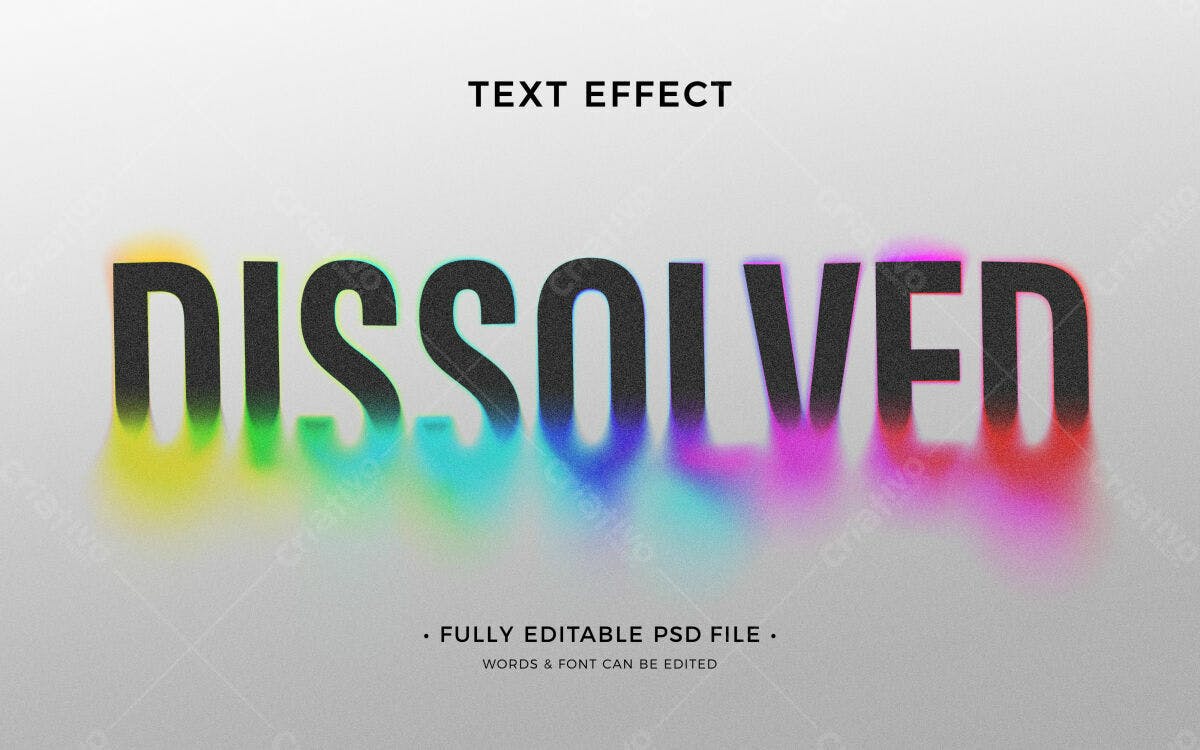 Efeito de Texto Dissolvido PSD Editável