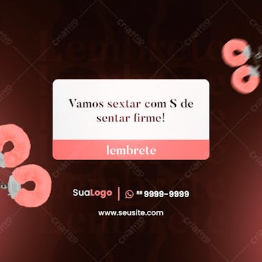 Lembrete sextou sexyshop