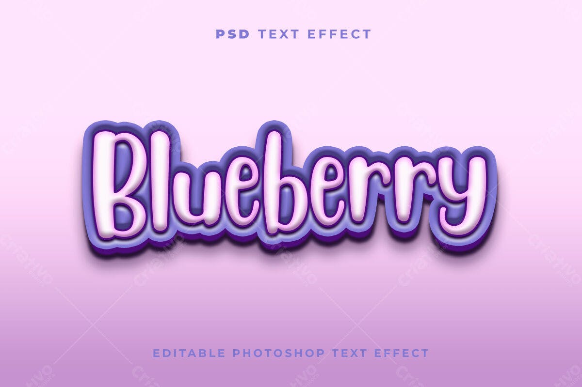 Efeito de Texto Blueberry PSD Editável