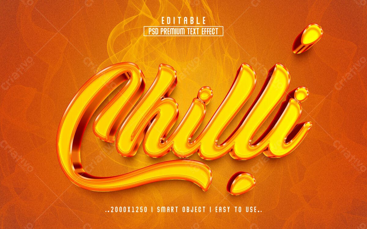 Efeito de Texto Chilli PSD Editável