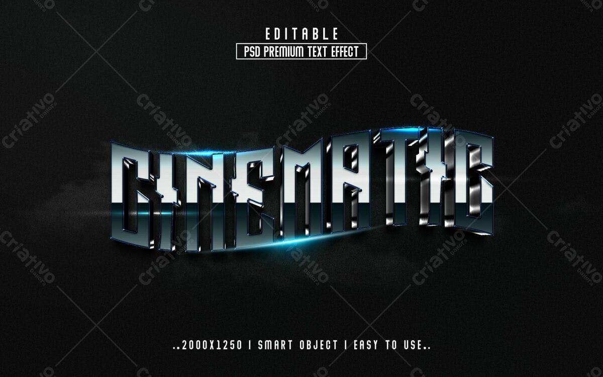 Efeito de Texto Cinematográfico PSD Editável