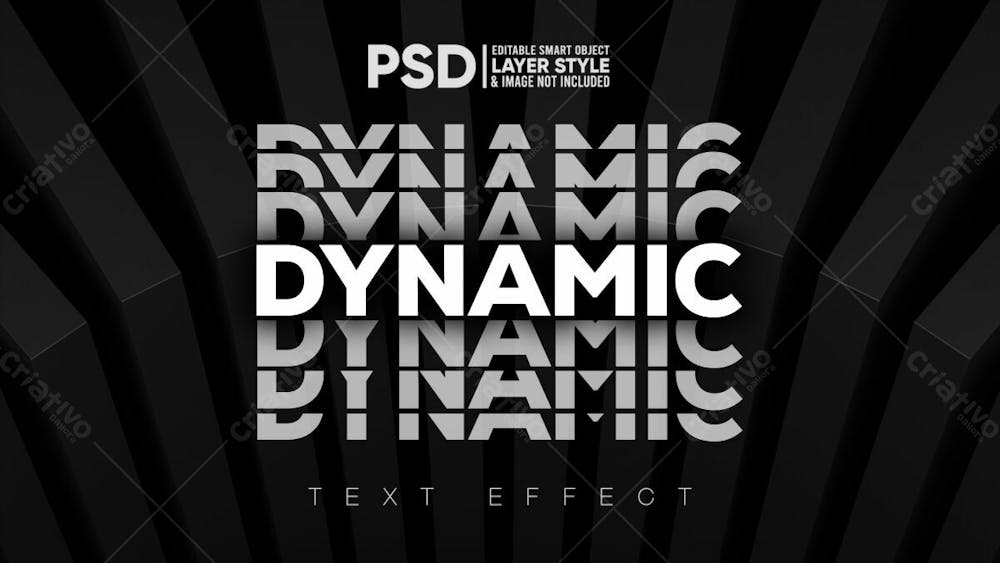 Efeito De Texto Psd Editável Em 3D Dinâmico Estilo Moderno