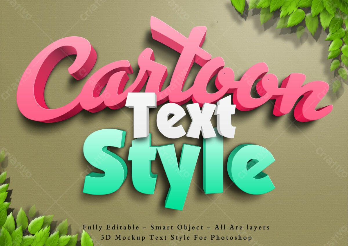 Modelo de Texto Cartoon PSD Editável
