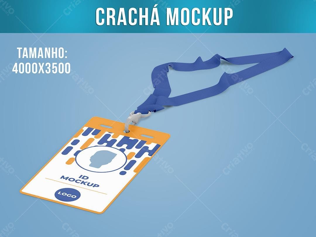 Mockup Crachá Moderno: Amarelo e Azul