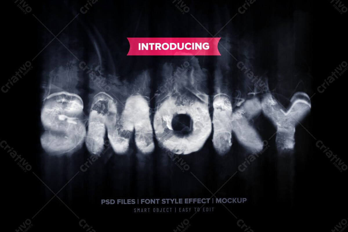 Efeito de Texto Smoky PSD Editável