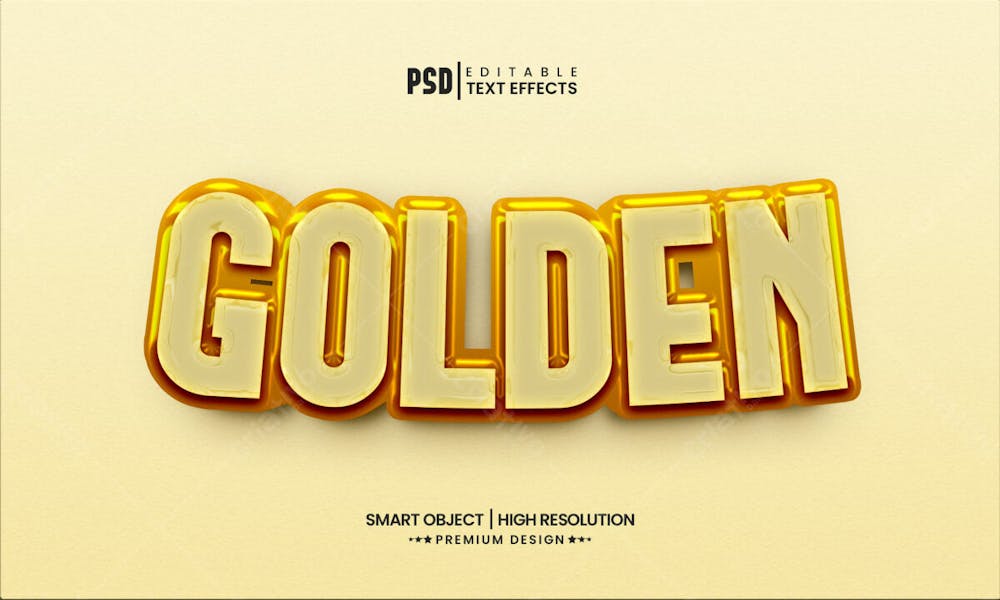 Efeito De Texto Psd Editável Em 3D Dourado Estilo Moderno