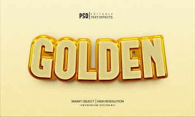 Efeito De Texto Psd Editável Em 3D Dourado Estilo Moderno