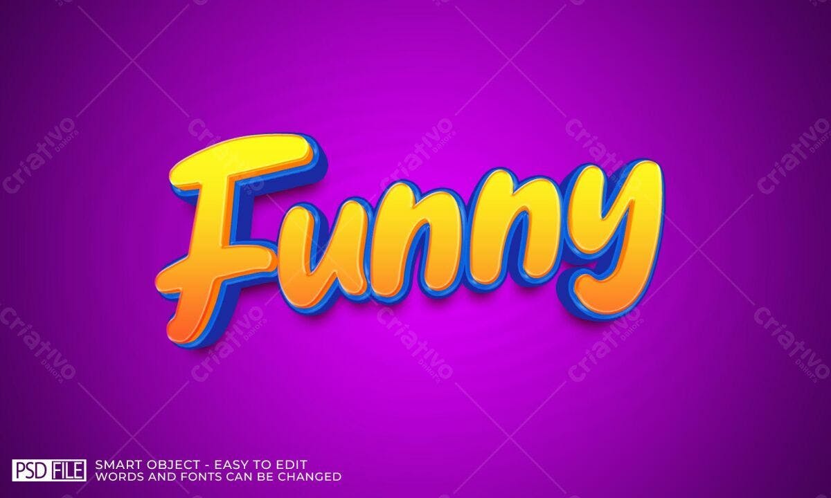 Texto 3D Estilo Cartoon Funny PSD Editável