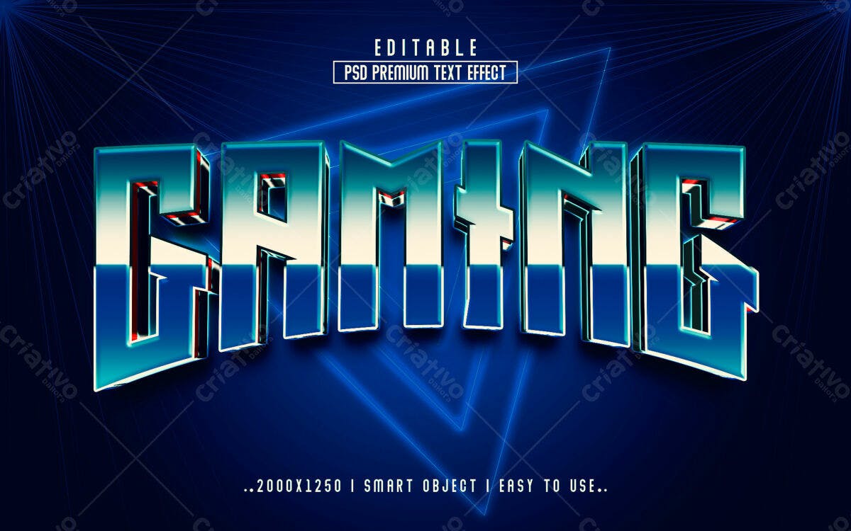 Efeito de Texto Gaming PSD Editável