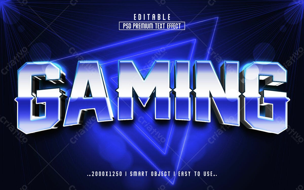 Efeito de Texto Gaming PSD Editável