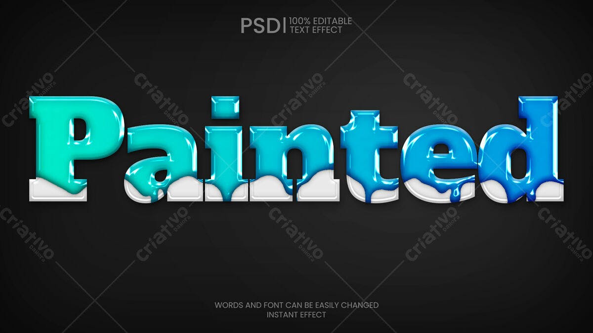 Efeito de Texto Pintado PSD Editável