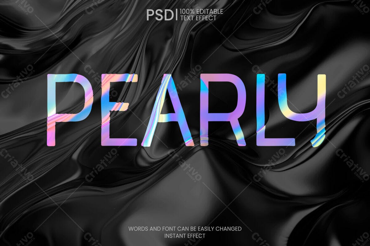 Efeito de Texto Pearly PSD Editável