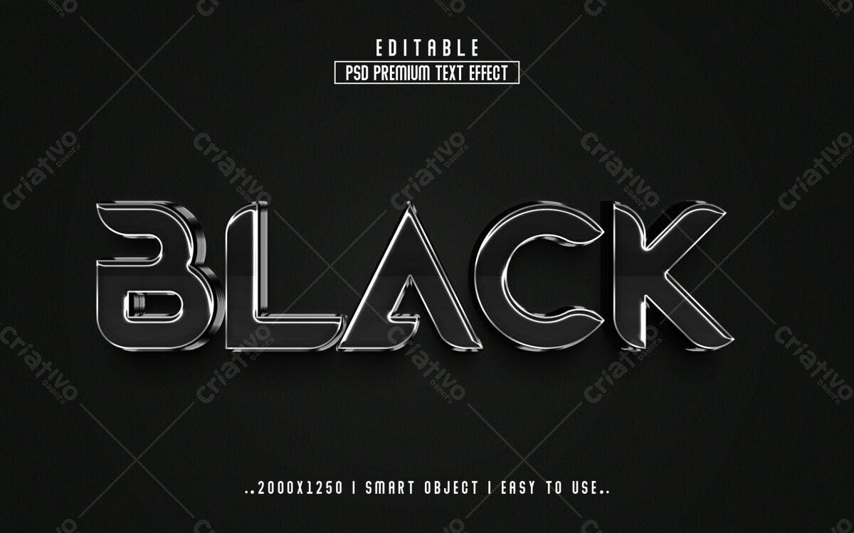 Efeito de Texto em PSD para Designs Escuros PSD Editável