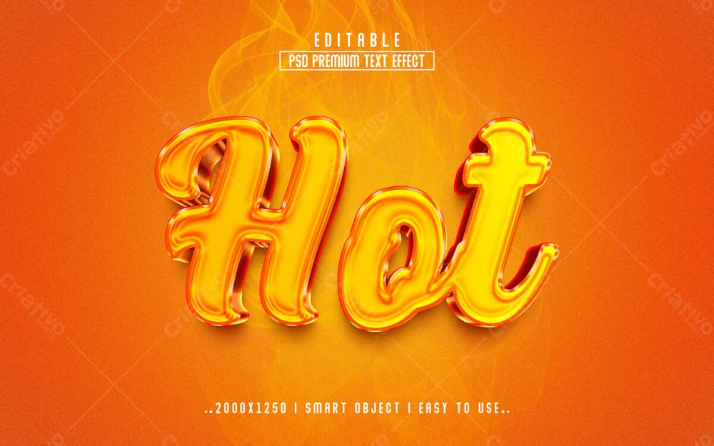 Efeito De Texto Psd Editável Em 3D Quente Estilo Moderno