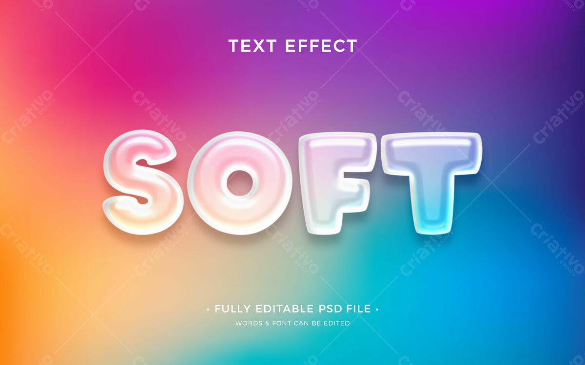 Efeito de Texto Soft PSD Editável