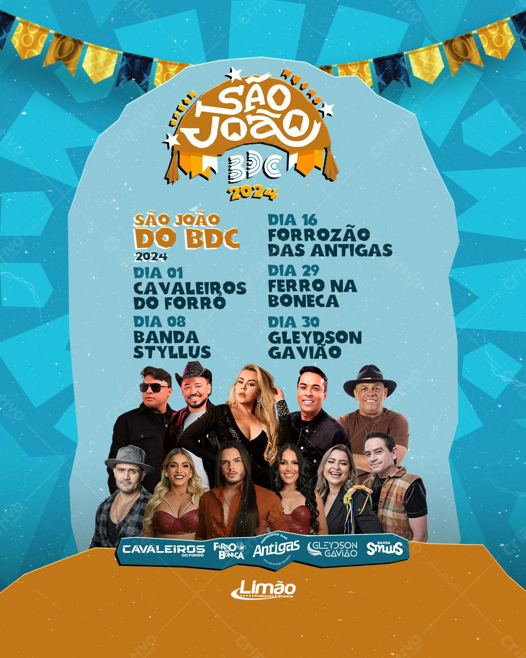 Flyer Festa Junina São João do BDC PSD Editável