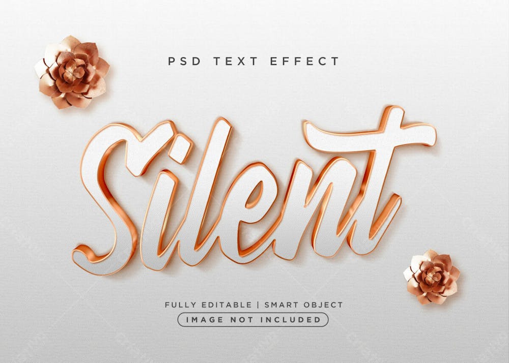 Efeito De Texto Psd Editável Em 3D Silencioso Estilo Moderno