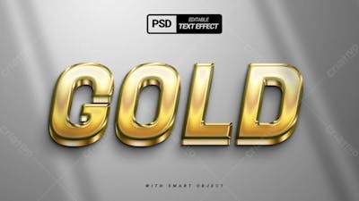 Efeito De Texto Psd Editável Em Ouro 3D Estilo Moderno