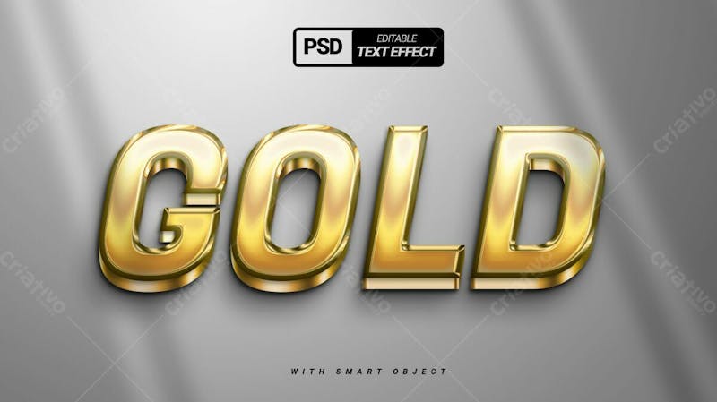 Efeito de texto psd editável em ouro 3d estilo moderno