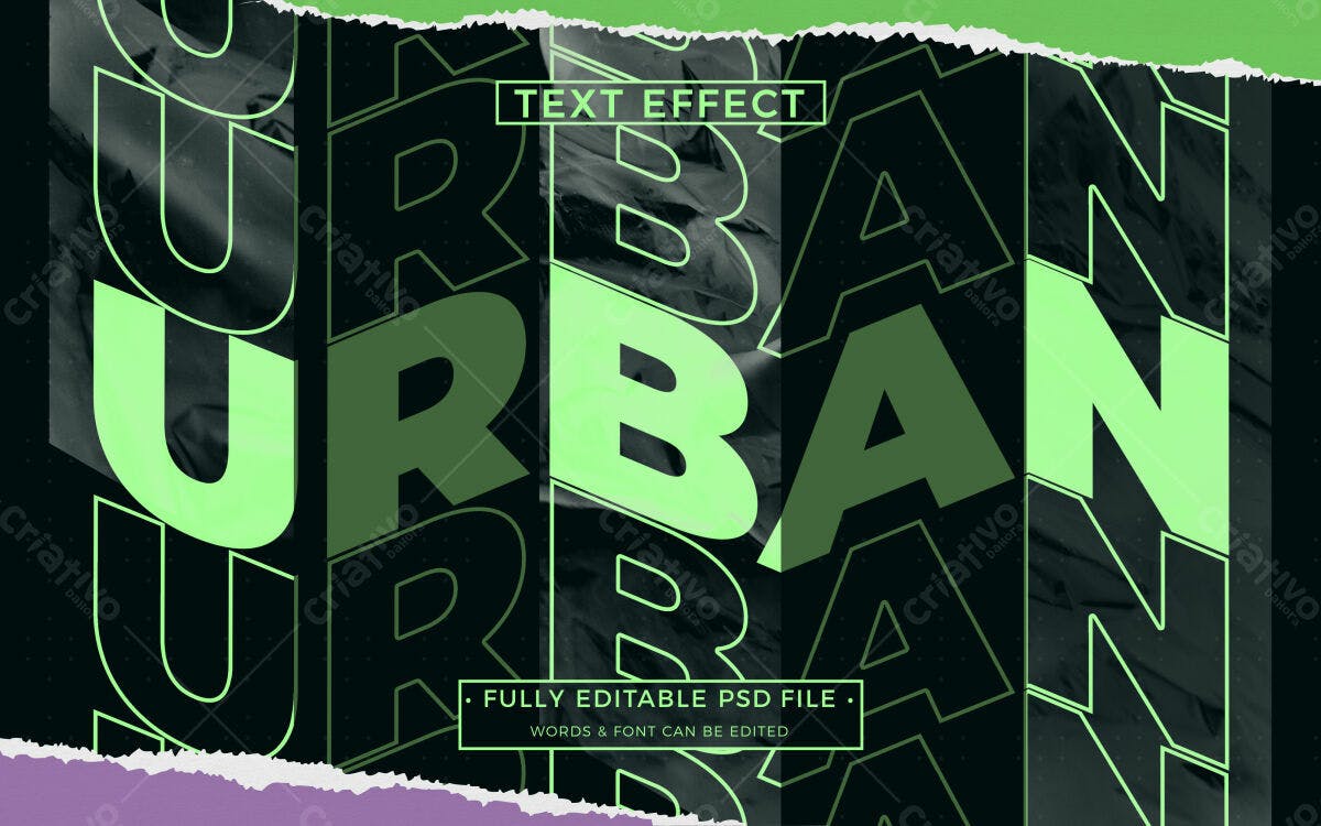 Efeito de Texto Urbano PSD Editável
