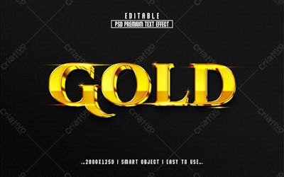 Efeito De Texto Psd Editável Em Ouro 3D Estilo Moderno