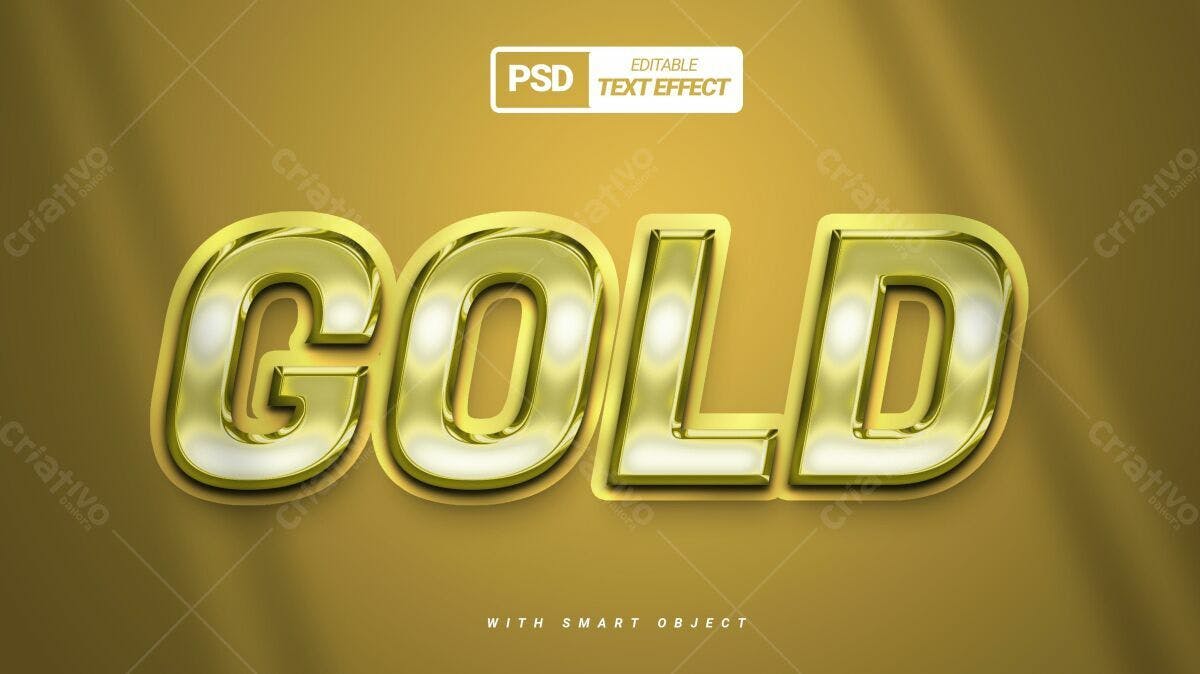 Efeito de Texto em Ouro PSD Editável