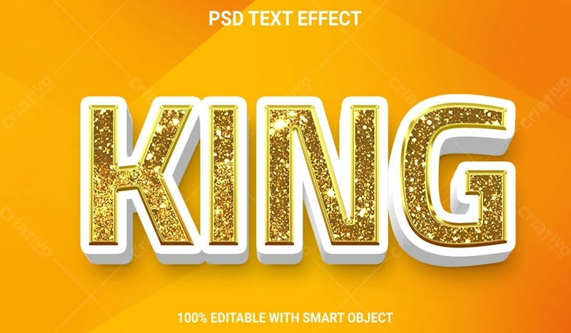 Efeito de texto psd editável king 3d estilo moderno 1