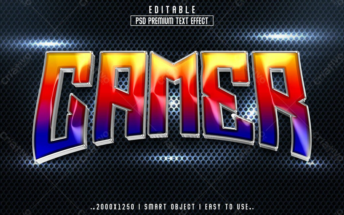 Efeito de Texto Gamer PSD Editável